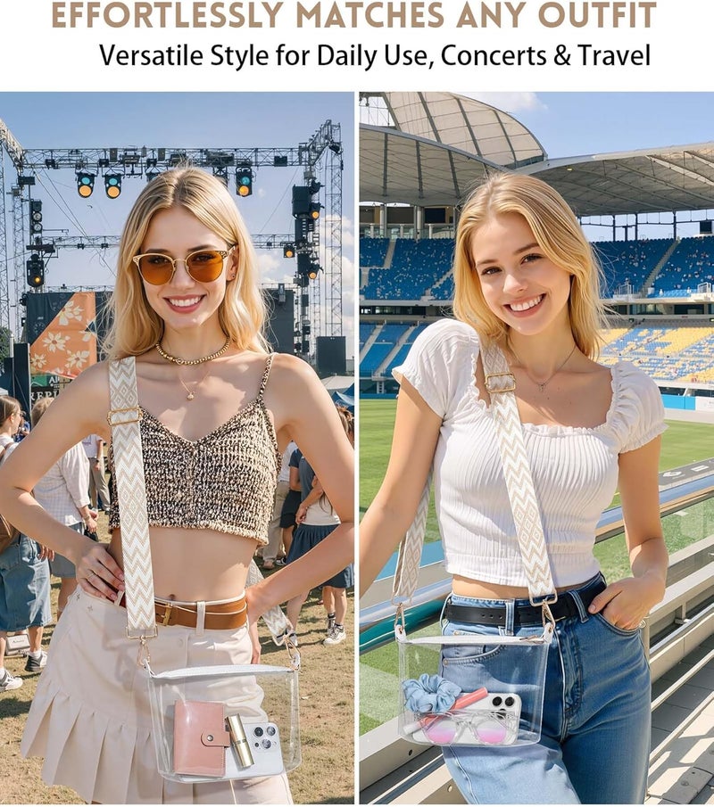 FANGSUN Clear Purse for Women, Clear Crossbody Bag Stadium Approved, Small Transparent Handbag for Concert Event Festival - Image 1